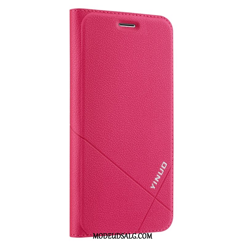 Huawei P Smart Etui Blød Beskyttelse Rød Lædertaske Cover
