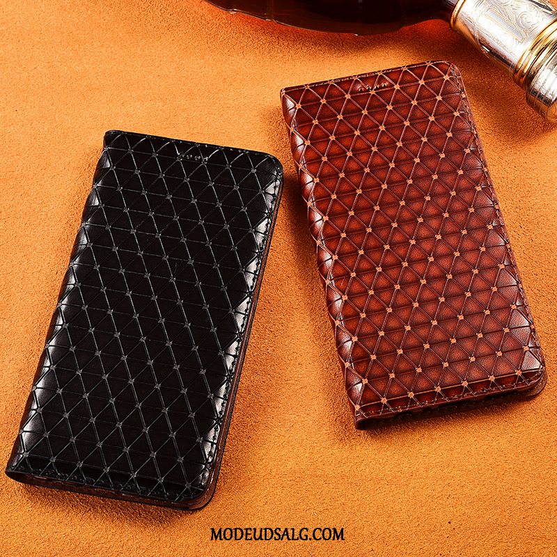 Huawei P20 Lite Etui / Cover Silikone Clamshell Ægte Læder Lædertaske