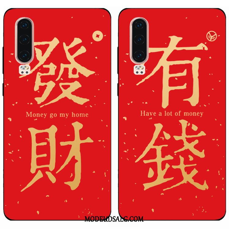 Huawei P30 Etui Rød Blød Kinesisk Stil Af Personlighed