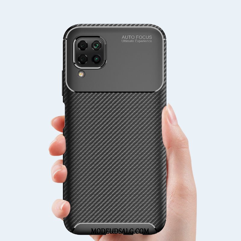 Huawei P40 Lite Etui Silikone Beskyttelse Sort Tilbehør Cover