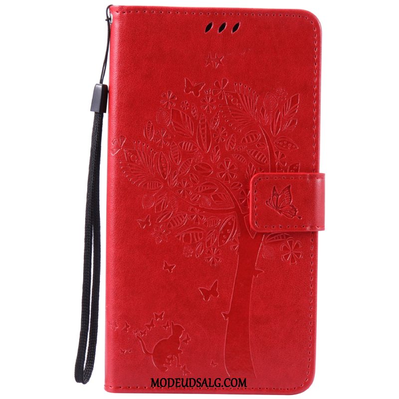 Huawei P9 Etui Clamshell Cover Rød Anti-fald Lædertaske