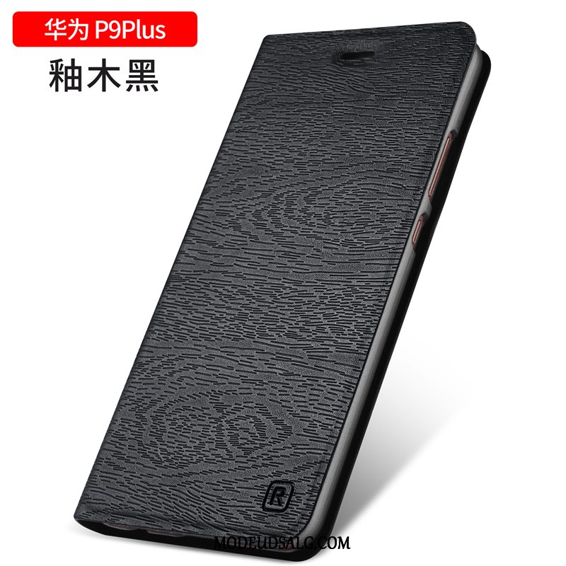 Huawei P9 Plus Etui Beskyttelse Sort Cover Lædertaske Anti-fald