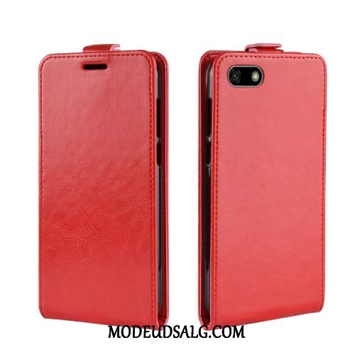 Huawei Y5 2018 Etui Beskyttelse Tegnebog Folio Cover Rød