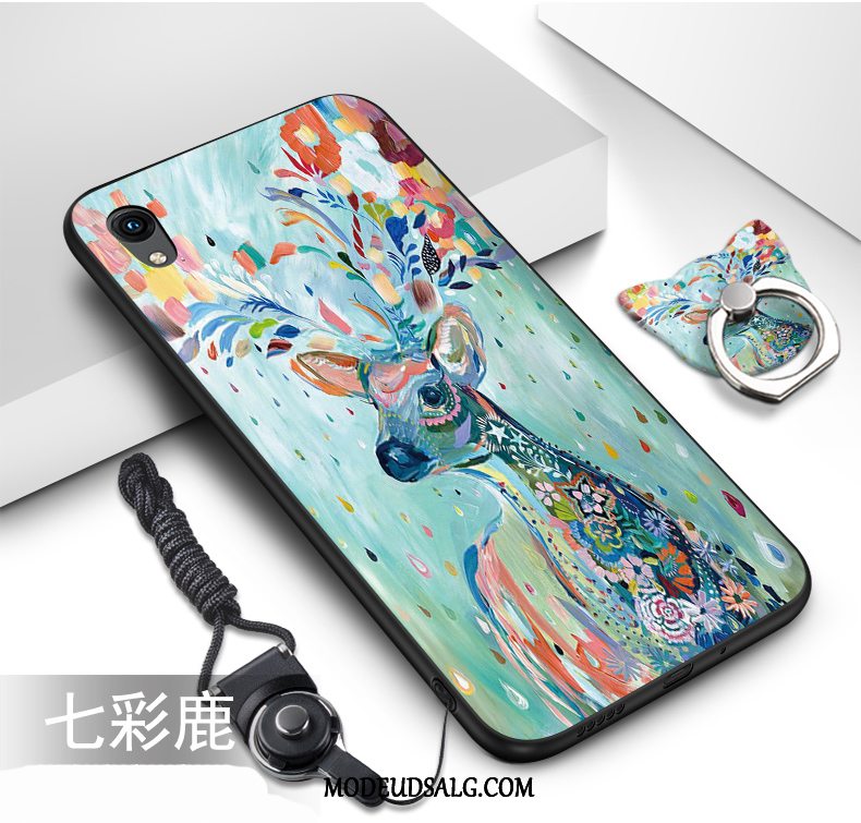 Huawei Y5 2019 Etui / Cover Blød Sort Malet Hængende Ornamenter