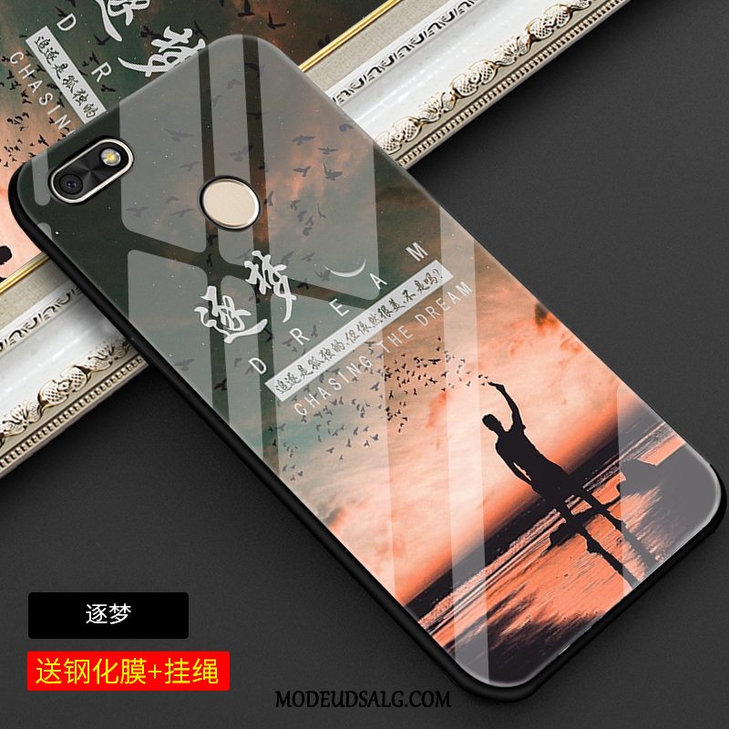 Huawei Y6 Pro 2017 Etui Hærdning Grå Membrane Af Personlighed Hærdet Glas