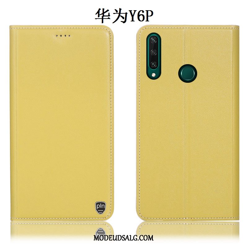 Huawei Y6p Etui / Cover Anti-fald Folio Beskyttelse Ægte Læder