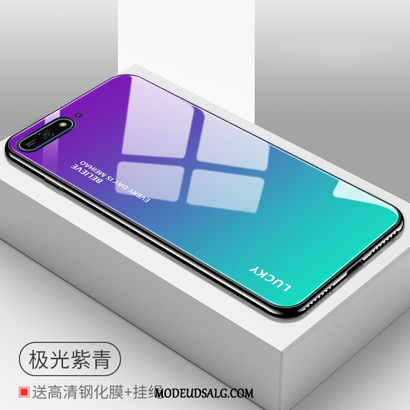 Huawei Y7 2018 Etui Hærdning Cover Lilla Gradient Membrane