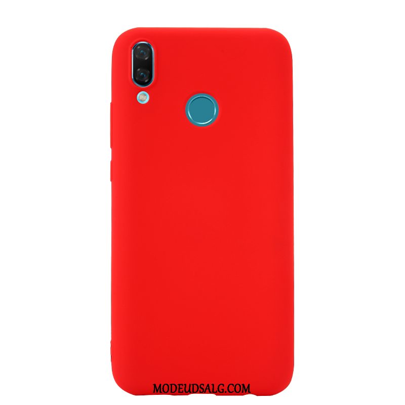 Huawei Y7 2019 Etui Rød Silikone Anti-fald Solid Farve Business