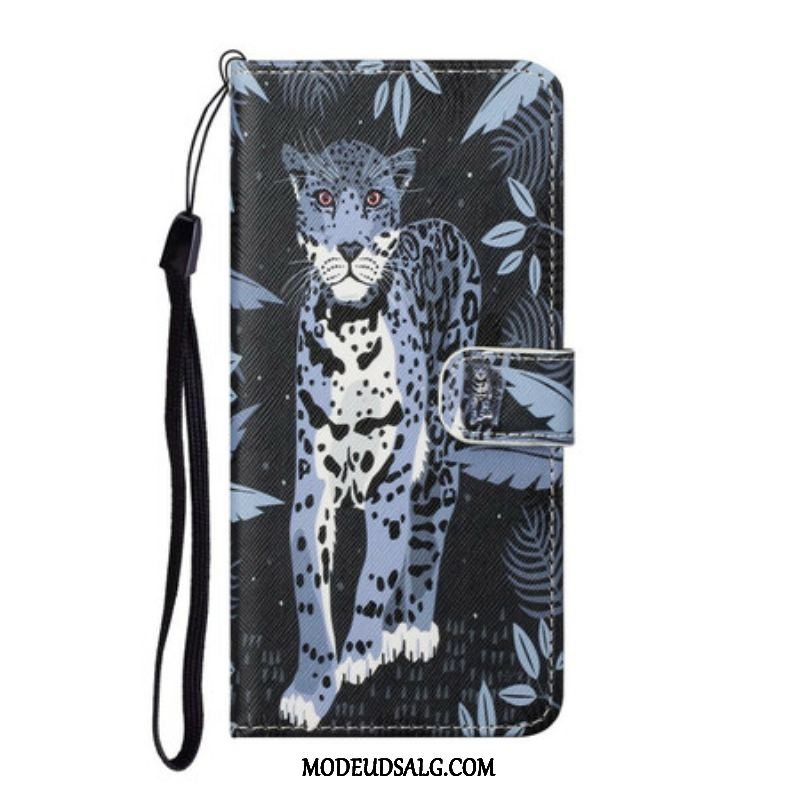 Læder Cover OnePlus Nord CE 5G Med Snor Strappy Leopard