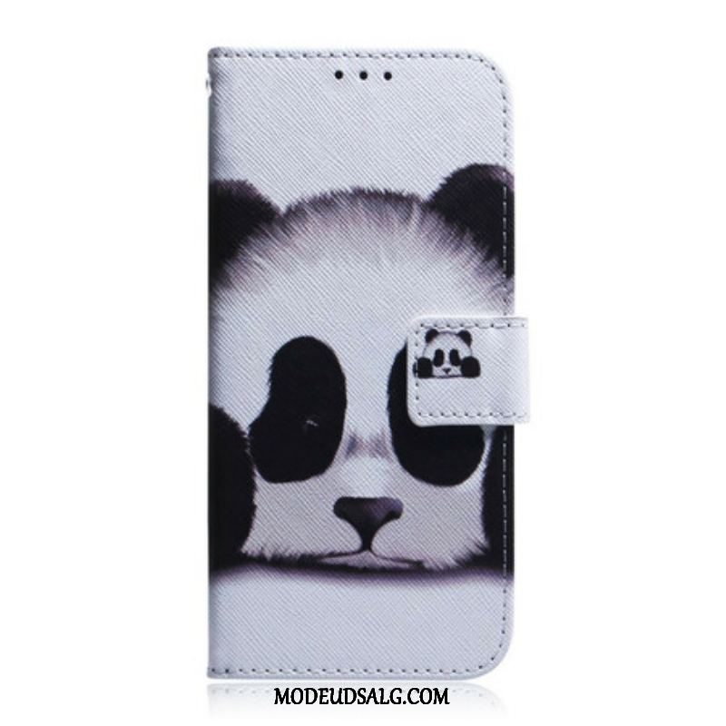 Læder Cover Samsung Galaxy A42 5G Panda Ansigt