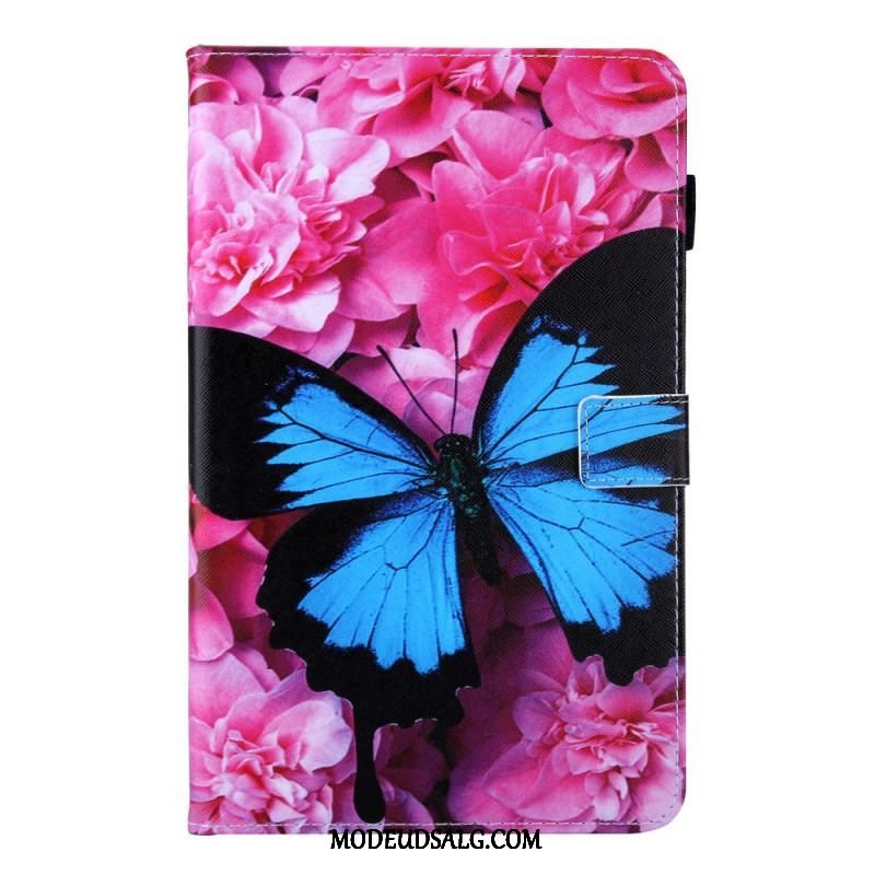 Læder Cover Samsung Galaxy Tab A8 (2021) Blomster Sommerfugl
