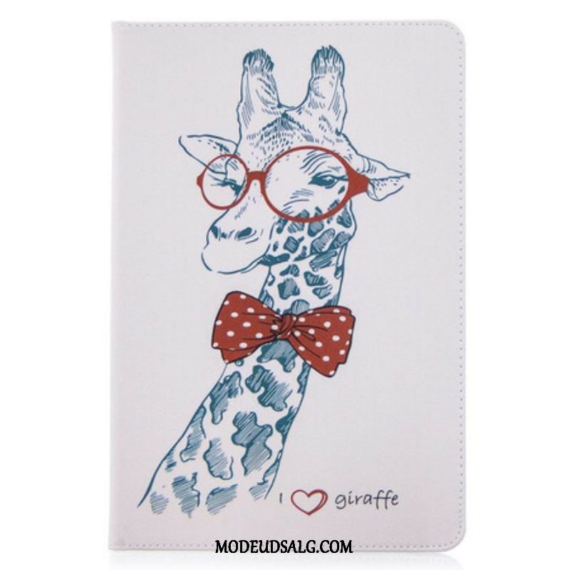 Læder Cover Samsung Galaxy Tab S8 / Tab S7 Giraffe Print Mønster