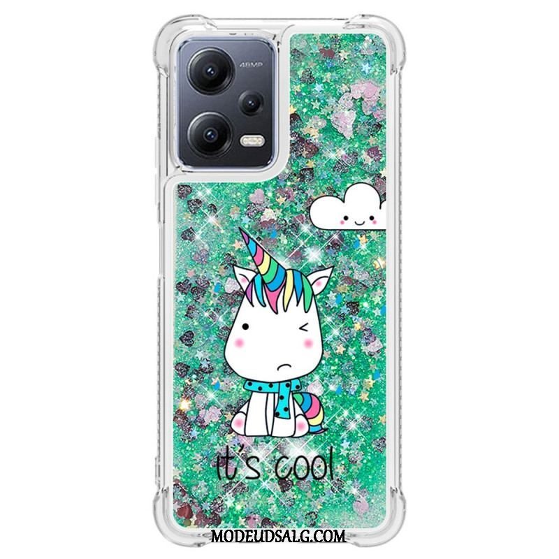 Mobilcover Xiaomi Redmi Note 12 5G Glitter Enhjørninger