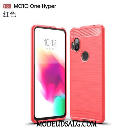Motorola One Hyper Etui Solid Farve Blød Cover Anti-fald Silke