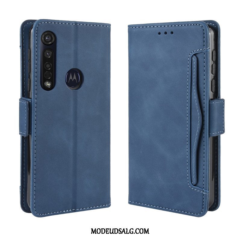 Motorola One Macro Etui / Cover Folio Beskyttelse Mørkeblå Lædertaske