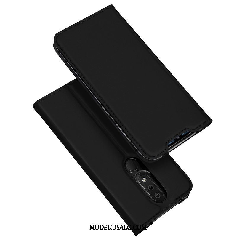 Nokia 2.3 Etui Lædertaske Magnetisk Clamshell Sort Kort