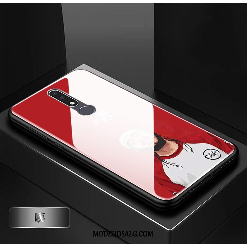 Nokia 3.1 Plus Etui / Cover Smuk Cartoon Elskeren Glas Rød