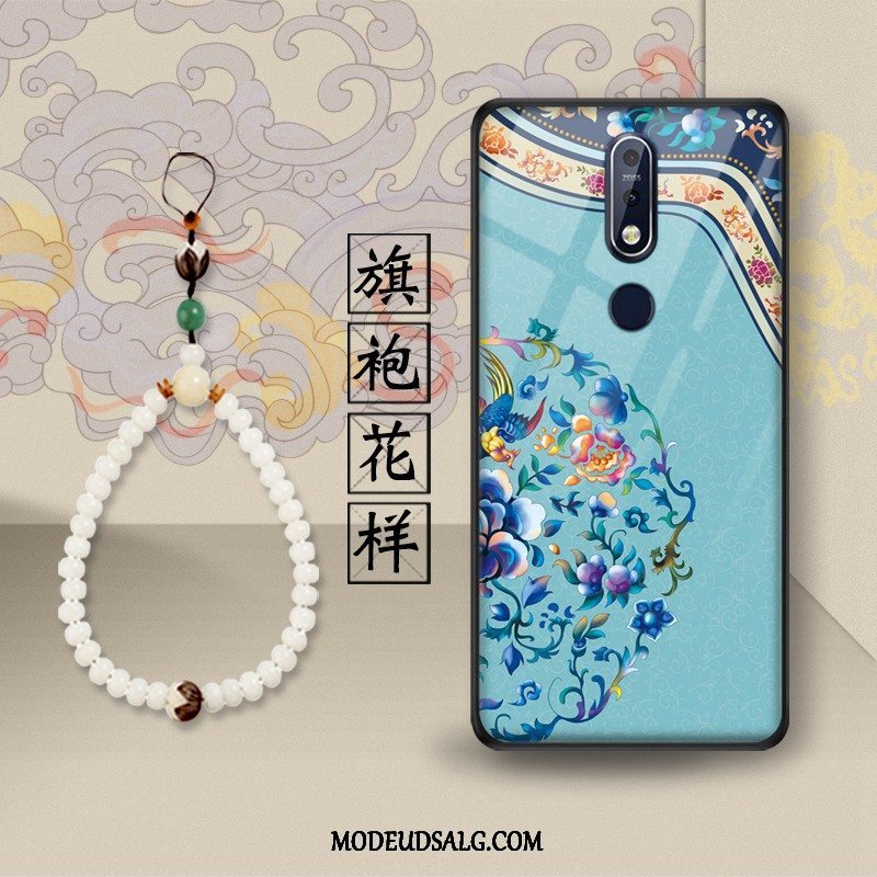 Nokia 7.1 Etui / Cover Dragon Grøn Support Kinesisk Stil Glas