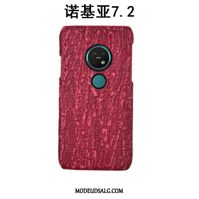 Nokia 7.2 Etui Læder Bagdæksel Cover Tilpas Rød