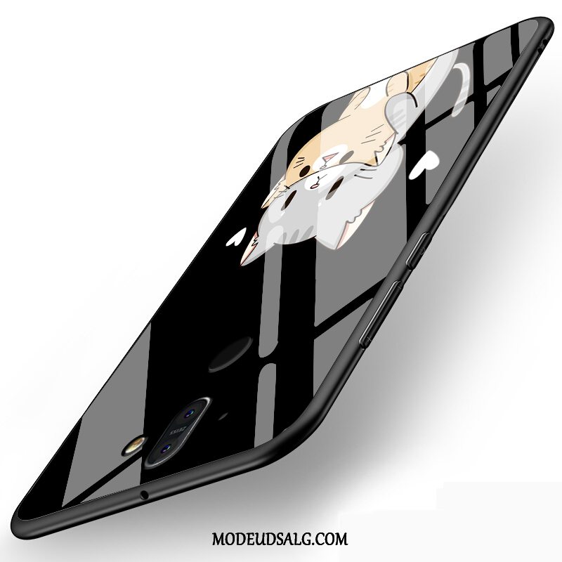 Nokia 8 Sirocco Etui Glas Sort Silikone Gaze Cover
