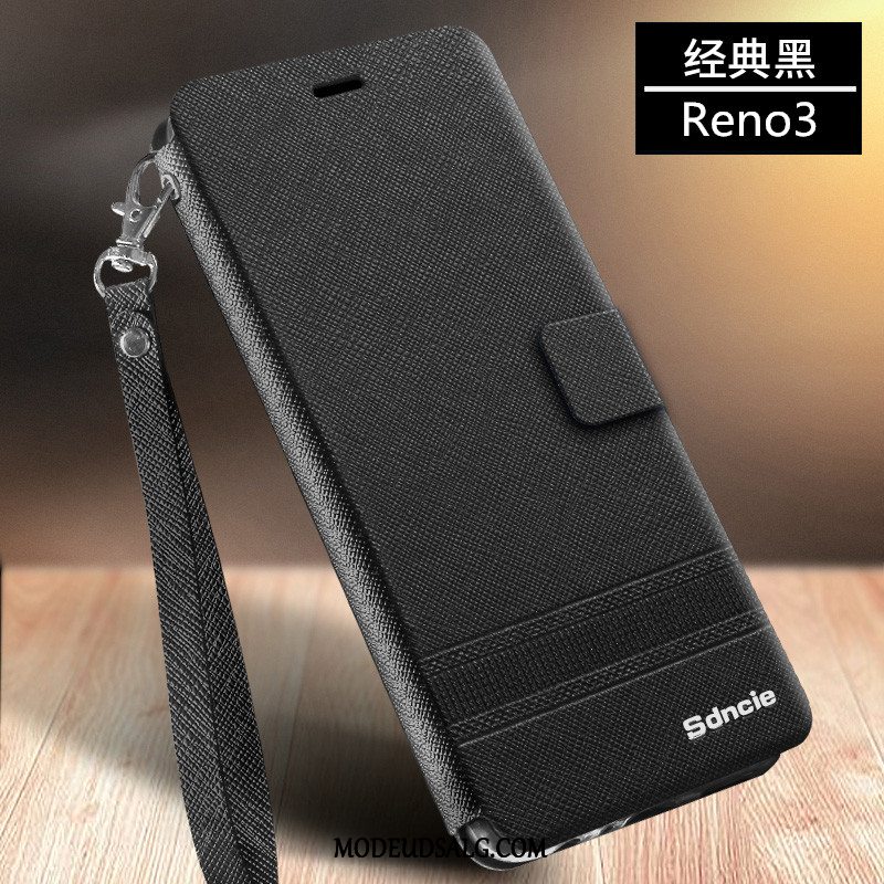Oppo Reno 3 Etui / Cover Silikone Sort Anti-fald Blød Beskyttelse