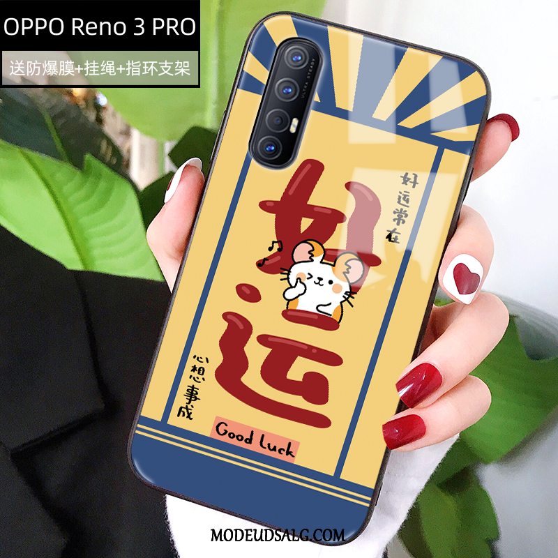 Oppo Reno 3 Pro Etui / Cover Blød Cartoon Glas Ny Trend