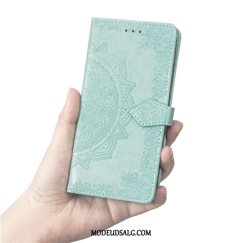 Samsung Galaxy A10 Etui Beskyttelse Folio Grøn Blød Lædertaske