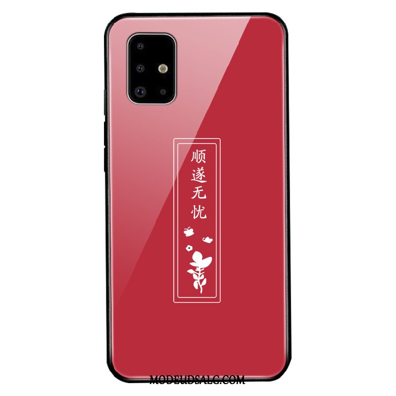Samsung Galaxy A51 Etui Kinesisk Stil Rød Mode Glas Blød