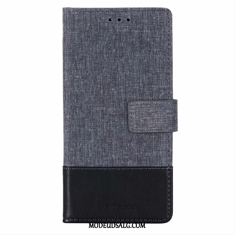 Samsung Galaxy A70s Etui Lædertaske Anti-fald Grå Silikone Membrane