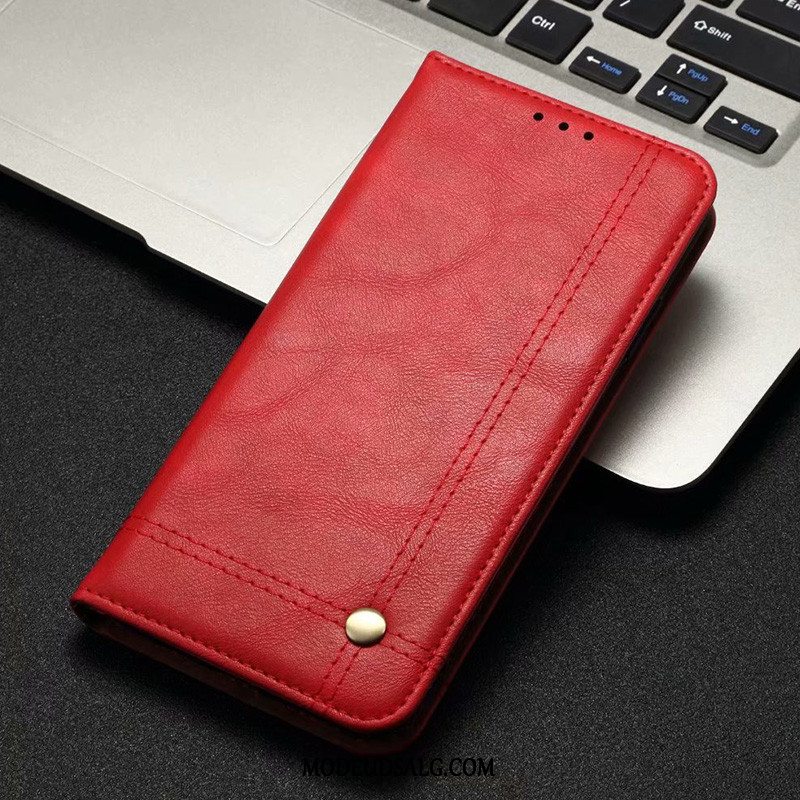 Samsung Galaxy A80 Etui / Cover Rød Lædertaske