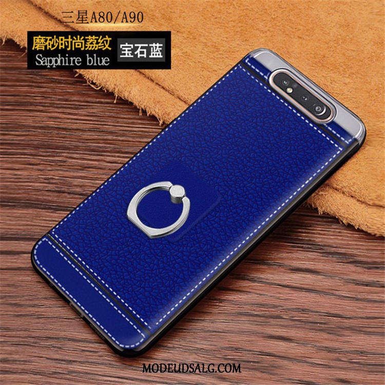 Samsung Galaxy A80 Etui Simple Blød Blå Nubuck Cover