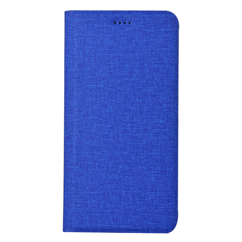 Samsung Galaxy J4+ Etui / Cover Bomuld Og Linned Blå Folio Beskyttelse