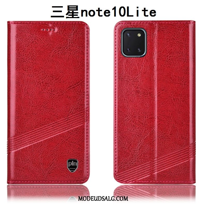 Samsung Galaxy Note 10 Lite Etui Rød Lædertaske Beskyttelse Folio Cover