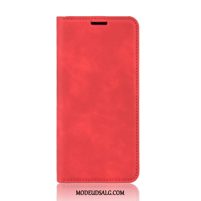 Samsung Galaxy Note20 Etui Rød Lædertaske Folio Magnetisk Support