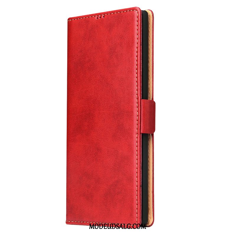 Samsung Galaxy Note20 Ultra Etui Folio Rød Lædertaske