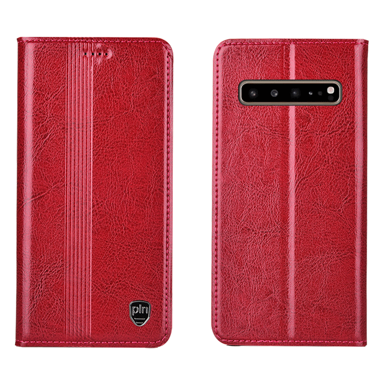Samsung Galaxy S10 5g Etui Folio Beskyttelse Rød Cover Alt Inklusive