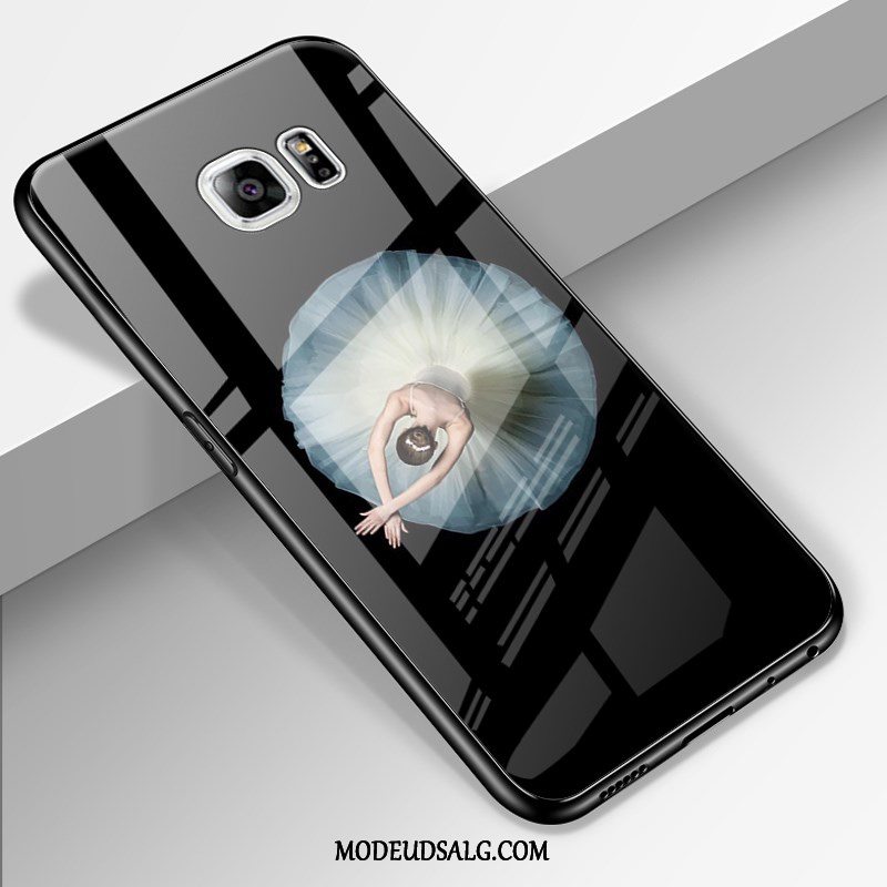 Samsung Galaxy S6 Edge Etui Sort Beskyttelse Glas Cover Af Personlighed