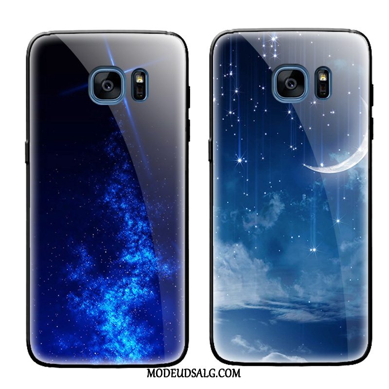 Samsung Galaxy S7 Edge Etui Lyse Blå Af Personlighed Måned Stjerneklar