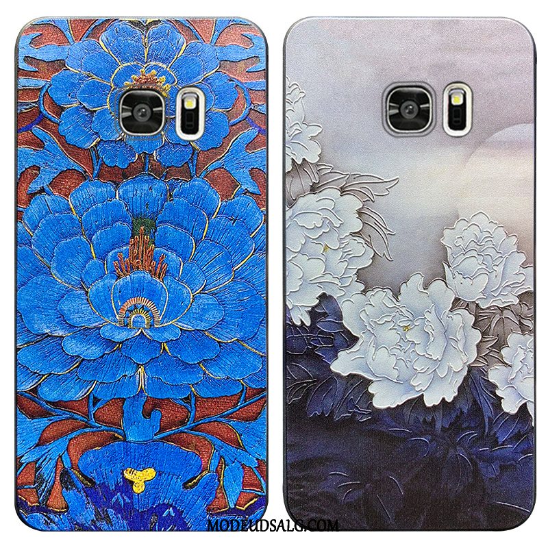 Samsung Galaxy S7 Etui Blå Beskyttelse Blød Nubuck Cover