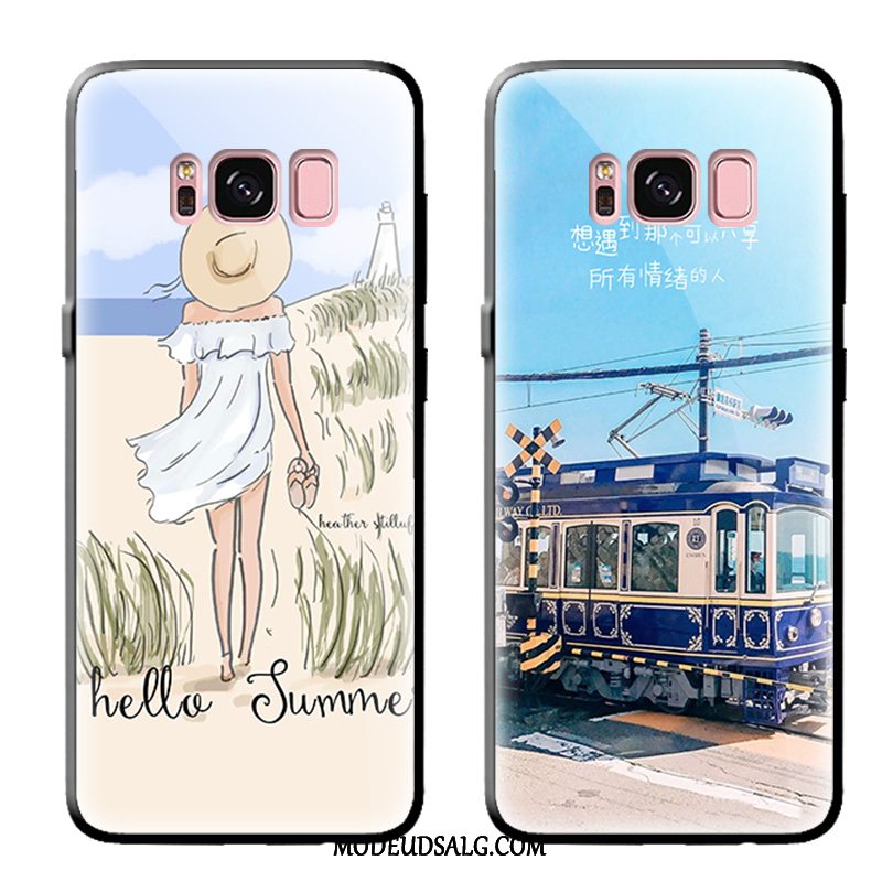 Samsung Galaxy S8 Etui / Cover Hærdet Glas Af Personlighed Kreativ Kunst Blå