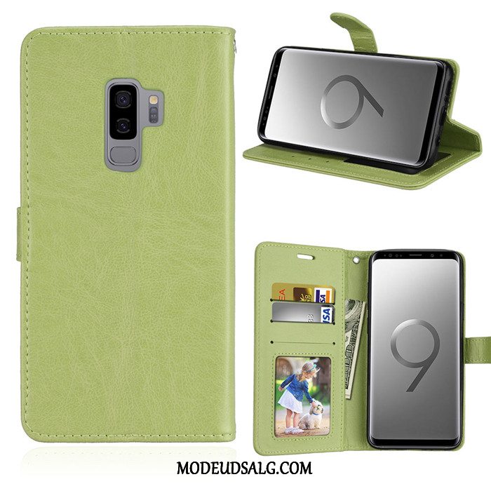 Samsung Galaxy S9+ Etui Beskyttelse Folio Lædertaske Grøn Blød