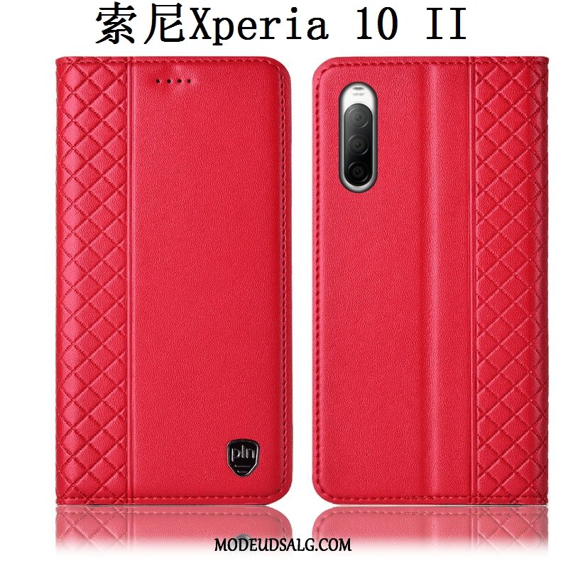 Sony Xperia 10 Ii Etui Folio Beskyttelse Anti-fald Cover Rød