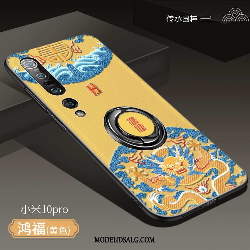 Xiaomi Mi 10 Pro Etui Kreativ Silikone Kinesisk Stil Gul Alt Inklusive