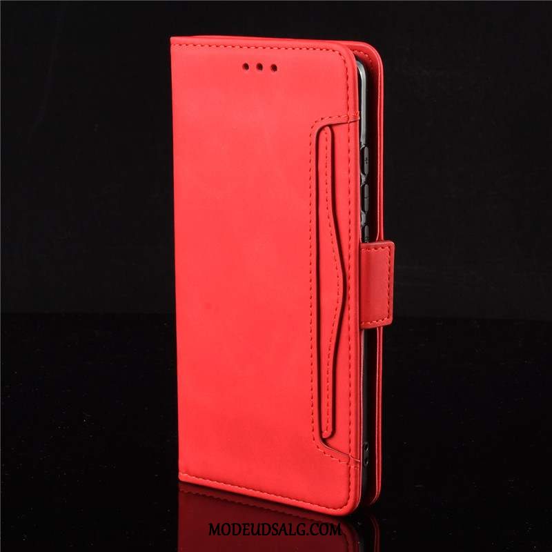 Xiaomi Mi 10 Pro Etui Rød Folio Lædertaske Lille Sektion Kort