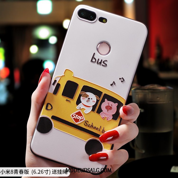 Xiaomi Mi 8 Lite Etui / Cover Mønster Rød Ungdom Kreativ Hvid