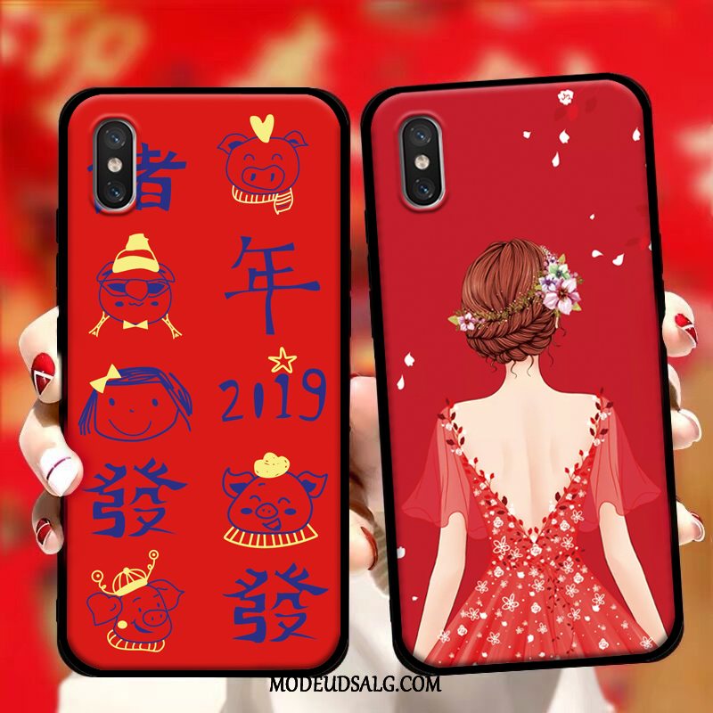 Xiaomi Mi 8 Pro Etui Lille Sektion Anti-fald Af Personlighed Blød Rød