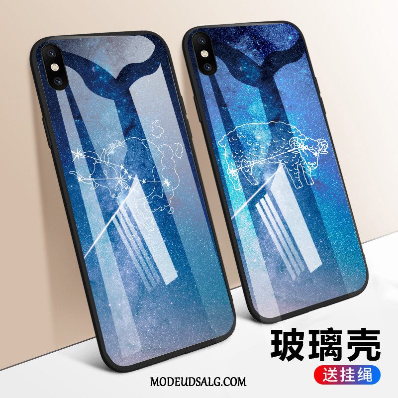 Xiaomi Mi 8 Pro Etui Lille Sektion Blå Cover Glas Beskyttelse