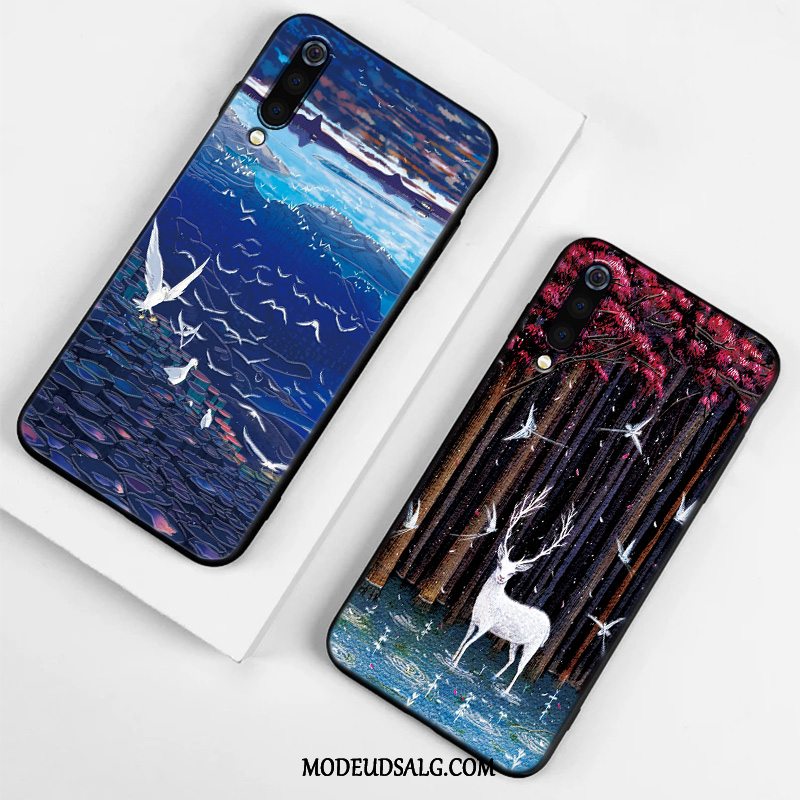 Xiaomi Mi 9 Se Etui Alt Inklusive Trend Kinesisk Stil Tynd Blå
