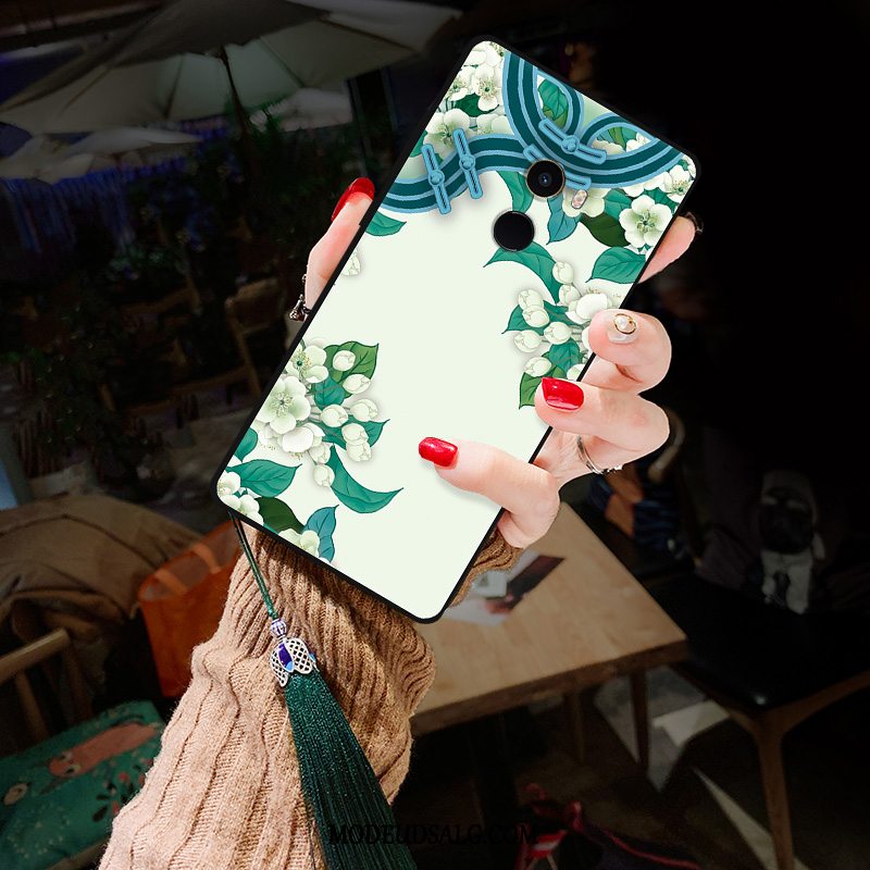 Xiaomi Mi Mix Etui Kinesisk Stil Blød Beskyttelse Pæon Grøn