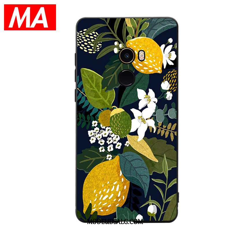 Xiaomi Mi Mix Etui Stor Blomster Cover Citron Silikone